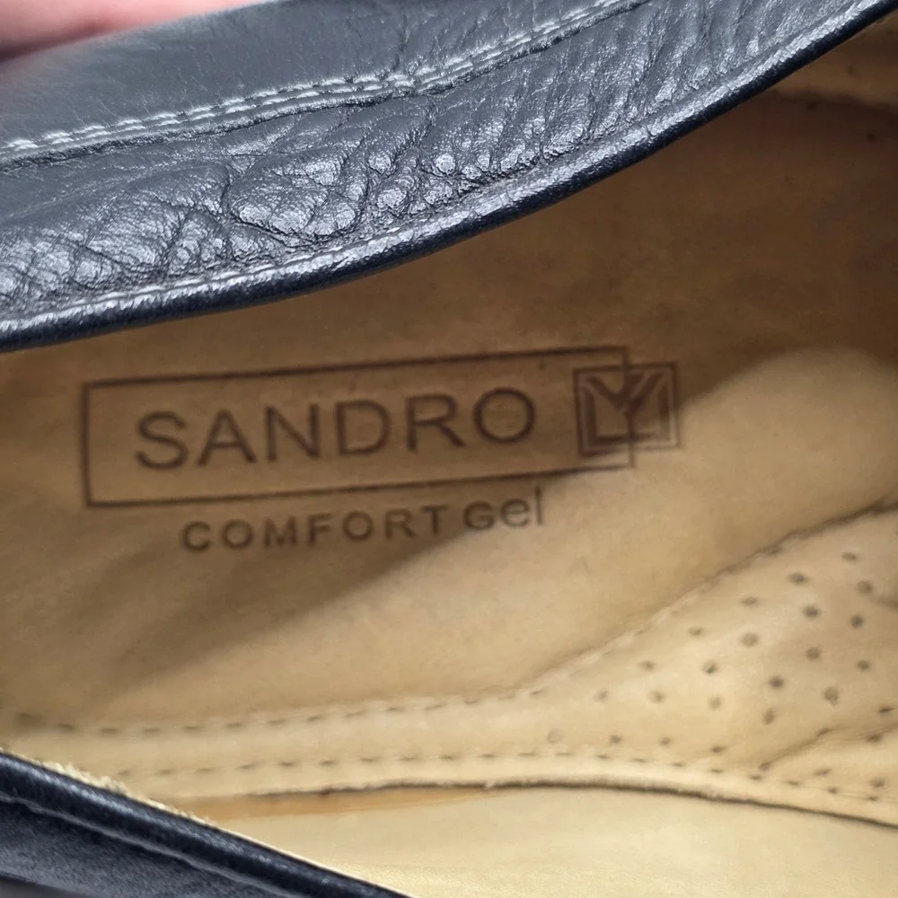 Sandro Moscoloni Loafers Comfort Gel Black Leather Slip On Dress Shoes Mens 13D